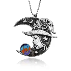 Кулон Ведьма и Месяц на цепочке, 35х35мм BJK342