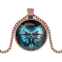 Кулон с цепочкой Мотылек мертвая голова ALK1036