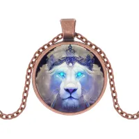 Кулон с цепочкой Белый лев ALK1056