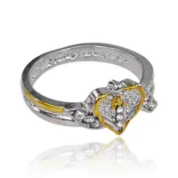 Кольцо Сердце со стразами, размер 8 KL356-08