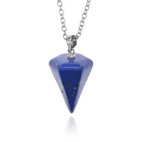 Кулон с натуральным камнем Лазурит, 21х19мм BJK315-07