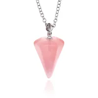 Кулон с натуральным камнем Арбузный кварц, 21х19мм BJK315-08