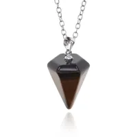 Кулон с натуральным камнем Тигровый глаз, 21х19мм BJK315-09