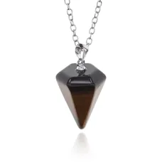 Кулон с натуральным камнем Тигровый глаз, 21х19мм BJK315-09