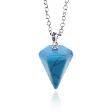 Кулон с синтетическим камнем Бирюза, 21х19мм BJK315-10