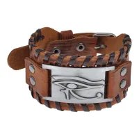 Кожаный браслет Уаджет, 4 см, цвет коричневый BS595-03-S