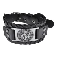 Кожаный браслет Трефот, 4см, цвет чёрный BS595-07-S