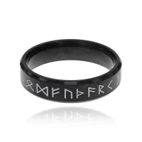 Руническое кольцо, цвет черный, размер 10 KL166-B-10