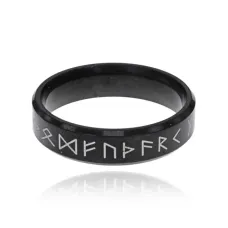 Руническое кольцо, цвет черный, размер 10 KL166-B-10