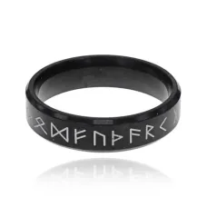 Руническое кольцо, цвет черный, размер 11 KL166-B-11
