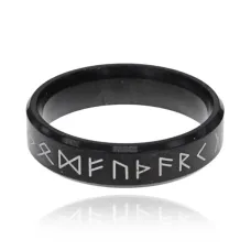 Руническое кольцо, цвет черный, размер 12 KL166-B-12