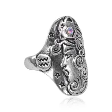 Кольцо Знаки Зодиака Водолей, размер 10 KL345-10