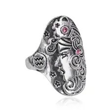 Кольцо Знаки Зодиака Водолей, размер 10 KL354-10