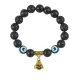 Браслет с фарфоровыми бусинами Дзи и подвеской Бог богатства (изобилие и благополучие), лава 10мм BSPD10-02-0025