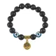 Браслет с фарфоровыми бусинами Дзи и подвеской Дерево жизни (защита и развитие), лава 10мм BSPD10-02-S001