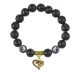 Браслет с фарфоровыми бусинами Инь-Ян и подвеской Сердце (любовь и семейное счастье), лава 10мм BSPD10-03-0010