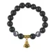 Браслет с фарфоровыми бусинами Инь-Ян и подвеской Бог богатства (изобилие и благополучие), лава 10мм BSPD10-03-0025