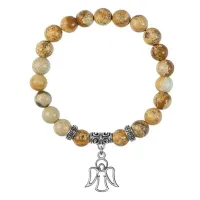 Браслет Ангел-хранитель (помощь и защита), Песочная яшма BSP-09-05