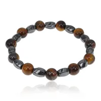Браслет из немагнитного гематита и тигрового глаза, 8мм BJBS-342