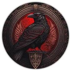 Коврик для мыши Ворон, d.20см KM0203