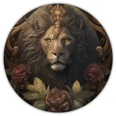 Коврик для мыши Лев, d.20см KM0213
