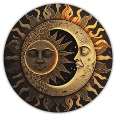 Коврик для мыши Солнце и луна, d.20см KM0250