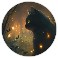 Коврик для мыши Кошка и бабочки, d.20см KM0299