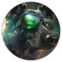 Коврик для мыши Пес в очках, d.20см KM0323