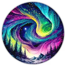 Коврик для мыши Северное сияние, d.20см KM0330
