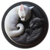 Коврик для мыши Коты инь-ян, d.20см KM0331