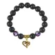 Браслет с фарфоровыми бусинами Лотос и подвеской Сердце (любовь и семейное счастье), лава 10мм BSPD10-05-0010