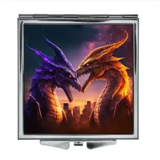 Складное зеркало квадратное Драконы ZER2-0287