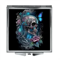 Складное зеркало квадратное Череп ZER2-0289