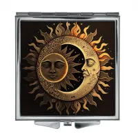 Складное зеркало квадратное Солнце и луна ZER2-0296