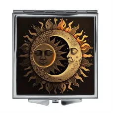 Складное зеркало квадратное Солнце и луна ZER2-0296