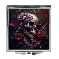 Складное зеркало квадратное Череп ZER2-0302