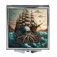 Складное зеркало квадратное Кракен и парусник ZER2-0318