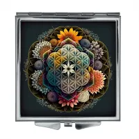 Складное зеркало квадратное Цветок жизни ZER2-0332