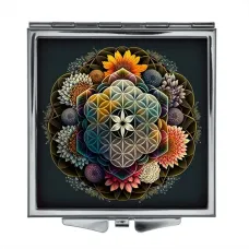 Складное зеркало квадратное Цветок жизни ZER2-0332