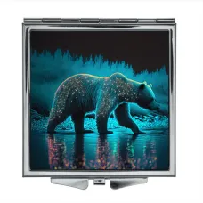 Складное зеркало квадратное Медведь ZER2-0337