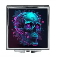 Складное зеркало квадратное Череп ZER2-0342