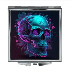 Складное зеркало квадратное Череп ZER2-0342