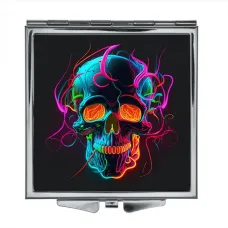 Складное зеркало квадратное Череп ZER2-0352