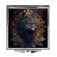 Складное зеркало квадратное Волчица ZER2-0372