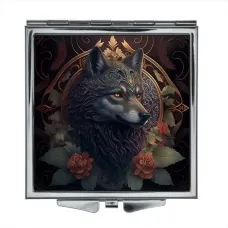 Складное зеркало квадратное Волчица ZER2-0372