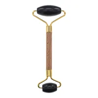 Двойной массажер-валик из черного нефрита, 14,5х5,5см MJCH070