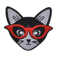 Нашивка Кот в очках, 6х5,5см NS052