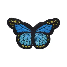 Нашивка Бабочка, 4,5х7,5см, цвет синий NS063-01