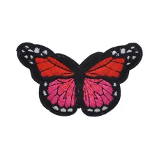 Нашивка Бабочка, 4,5х7,5см, цвет красный NS063-02