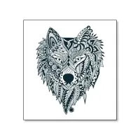 Временная татуировка Волк, 12х7,5см TTCD-120